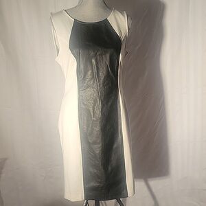 Eci New York Women's White with Leather Black Panel, Size: 12